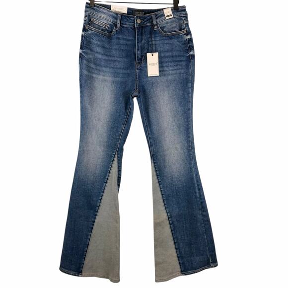 NWT Judy Blue Inseam Panel Flare Jeans Mid Rise Stretch Womens Size 11/30 - Picture 3 of 13